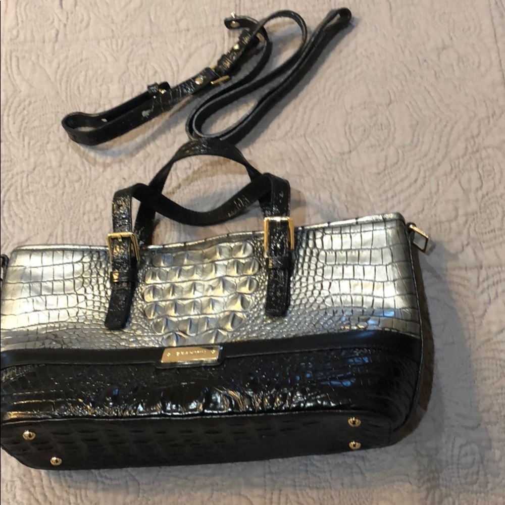 Brahmin silver and black shoulder handbag - Picture 2 of 4